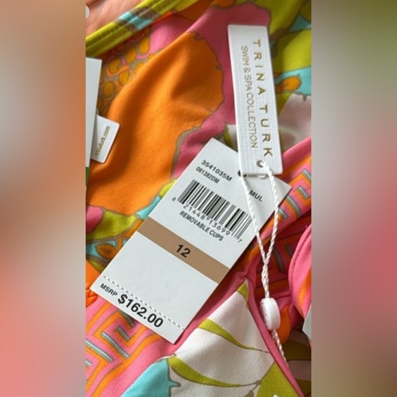 Trina Turk Playa De Flor Plunge One Piece Swimsuit $162 - NWT - Picture 3 of 5